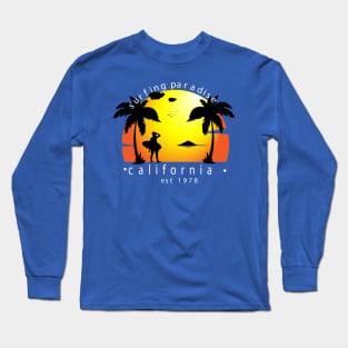 California surfer sunset Long Sleeve T-Shirt